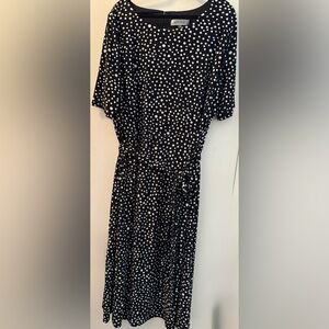 Kasper Black Dress with White Dots 24W